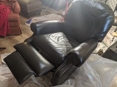 15 Year Old Chair Saved By Restoring The Finish And Color By Time And Dog Claw Damage (after)